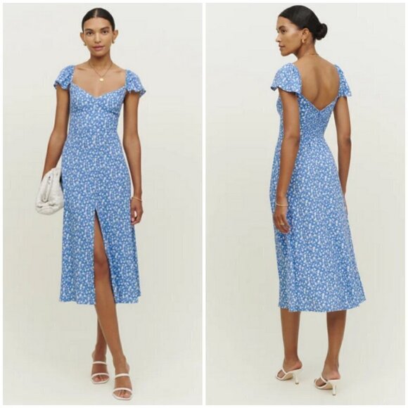 Reformation Dresses & Skirts - 💕REFORMATION💕 Baxley Dress ~ Marie Blue Floral Print 10 NWT